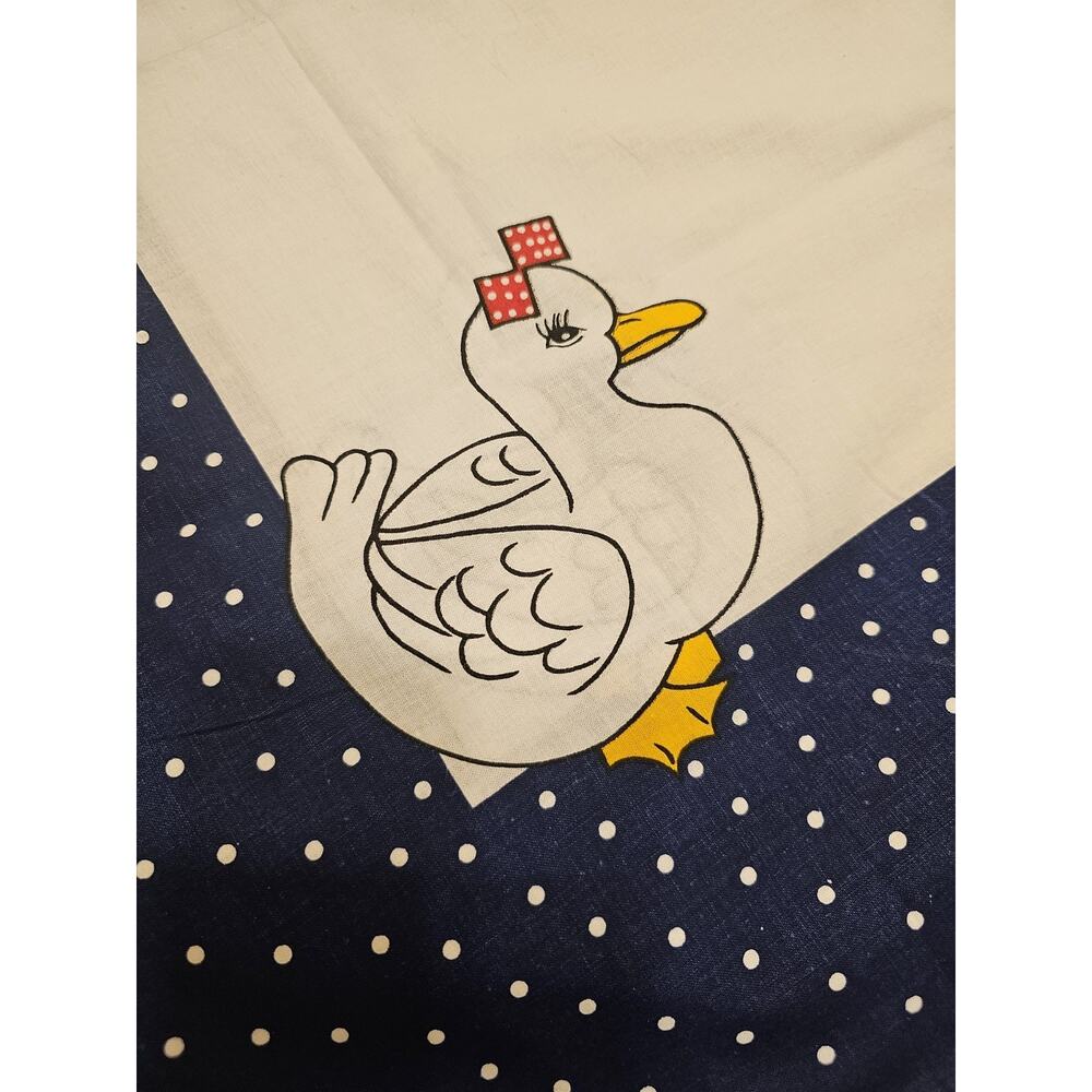 Vintage Authentic Easter Duck Tablecloth Polka Dot Blue Granny German 30x30‎